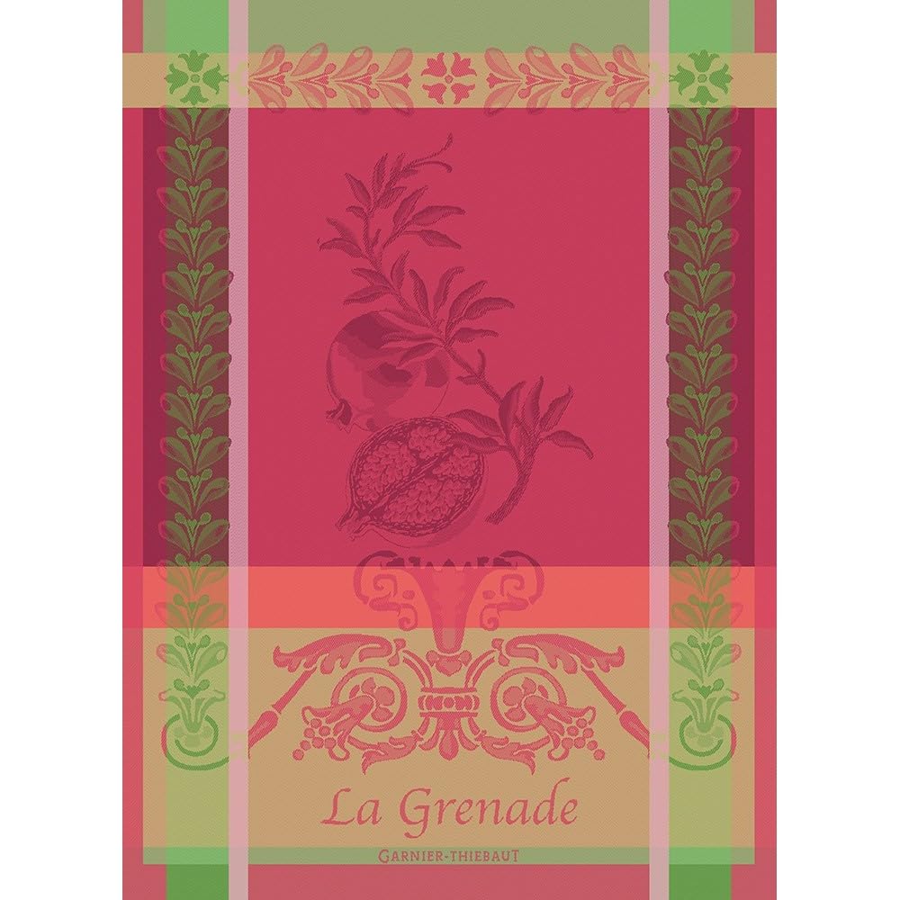 Garnier Thiebaut French Jacquard Kitchen Towel 100% Cotton Fruits Collection (Les Cerises Griotte)