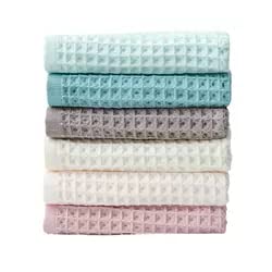 kitchen wash towel set (6 piece) 100% cotton, waffle pattern