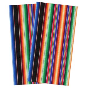 chic decor home kitchen towels mexican serape colorful stripes microfiber absorbent washable soft hand dish cleaning cloth for bathroom, 18 x 28 inch, 2-pack (wxhltl-210708-shzf00912wjgbcdh)