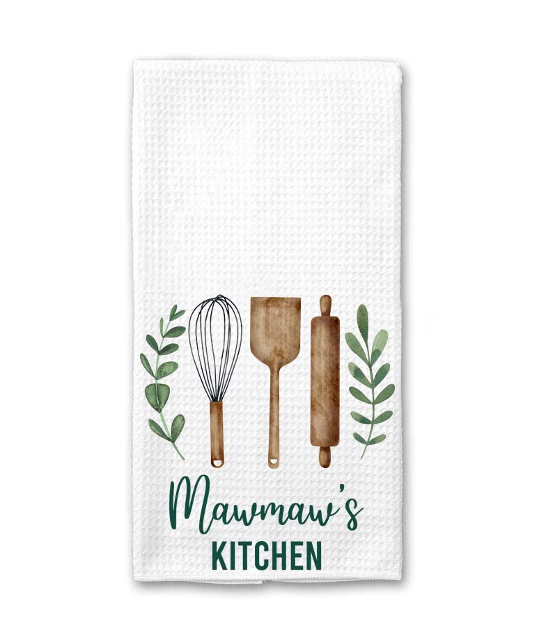 DiandDesignGift Mawmaw's Kitchen Towel - Tea Towel Kitchen Decor - Mawmaw's Kitchen Soft and Absorbent Kitchen Tea Towel - Decorations House Towel - Kitchen Dish Towel Mawmaw's Birthday Gift