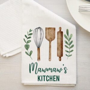 DiandDesignGift Mawmaw's Kitchen Towel - Tea Towel Kitchen Decor - Mawmaw's Kitchen Soft and Absorbent Kitchen Tea Towel - Decorations House Towel - Kitchen Dish Towel Mawmaw's Birthday Gift