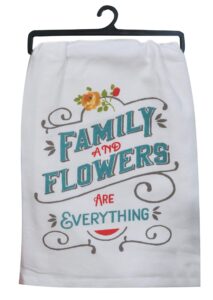 kay dee designs country fresh family and flowers flour sack kitchen towel, 26" x 26", various