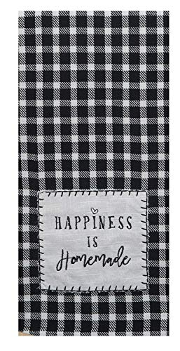 18TH STREET GIFTS Buffalo Plaid Kitchen Towels - Farmhouse Decor Black and White Gingham Dish Towel Set - Black and White Hand Towels for Kitchen or Bathroom