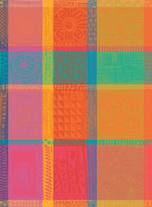 garnier thiebaut, mille wax, creole, french jacquard kitchen towel, 100 percent cotton, 22 inches x 30 inches