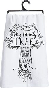 primitives by kathy 26945 lol made you smile dish towel, 28-inches square, my family tree
