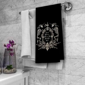 Dibor Dark Memento Mori The Undead Gothic Macabre Art Kitchen Towels Dish Towels Dishcloth,Gothic Decorative Absorbent Drying Cloth Hand Towels Tea Towels for Bathroom Kitchen,Gothic Lovers Gifts