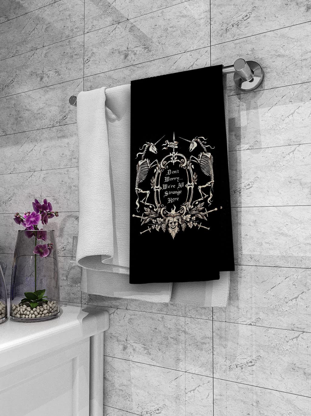 Dibor Dark Memento Mori The Undead Gothic Macabre Art Kitchen Towels Dish Towels Dishcloth,Gothic Decorative Absorbent Drying Cloth Hand Towels Tea Towels for Bathroom Kitchen,Gothic Lovers Gifts