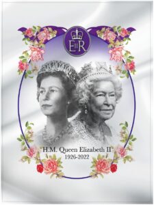 elgate in memory of hm queen elizabeth ii commemorative cotton tea towel 1926 -2022, size 16'' x 24'' (45cm x 60cm)