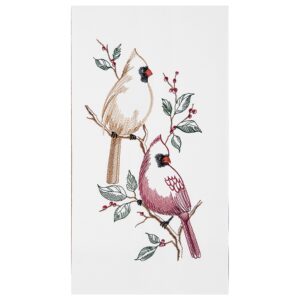 c&f home red and white cardinal birds in tree flour sack christmas kitchen dish towel decor decoration 27l x 18w in. 18" x 27" white