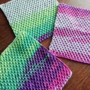 Colorful Set 3 Cotton Washcloths Super Absorbent Reusable Dishcloths Knitwear Square Soft Ecology Rags