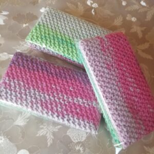 Colorful Set 3 Cotton Washcloths Super Absorbent Reusable Dishcloths Knitwear Square Soft Ecology Rags