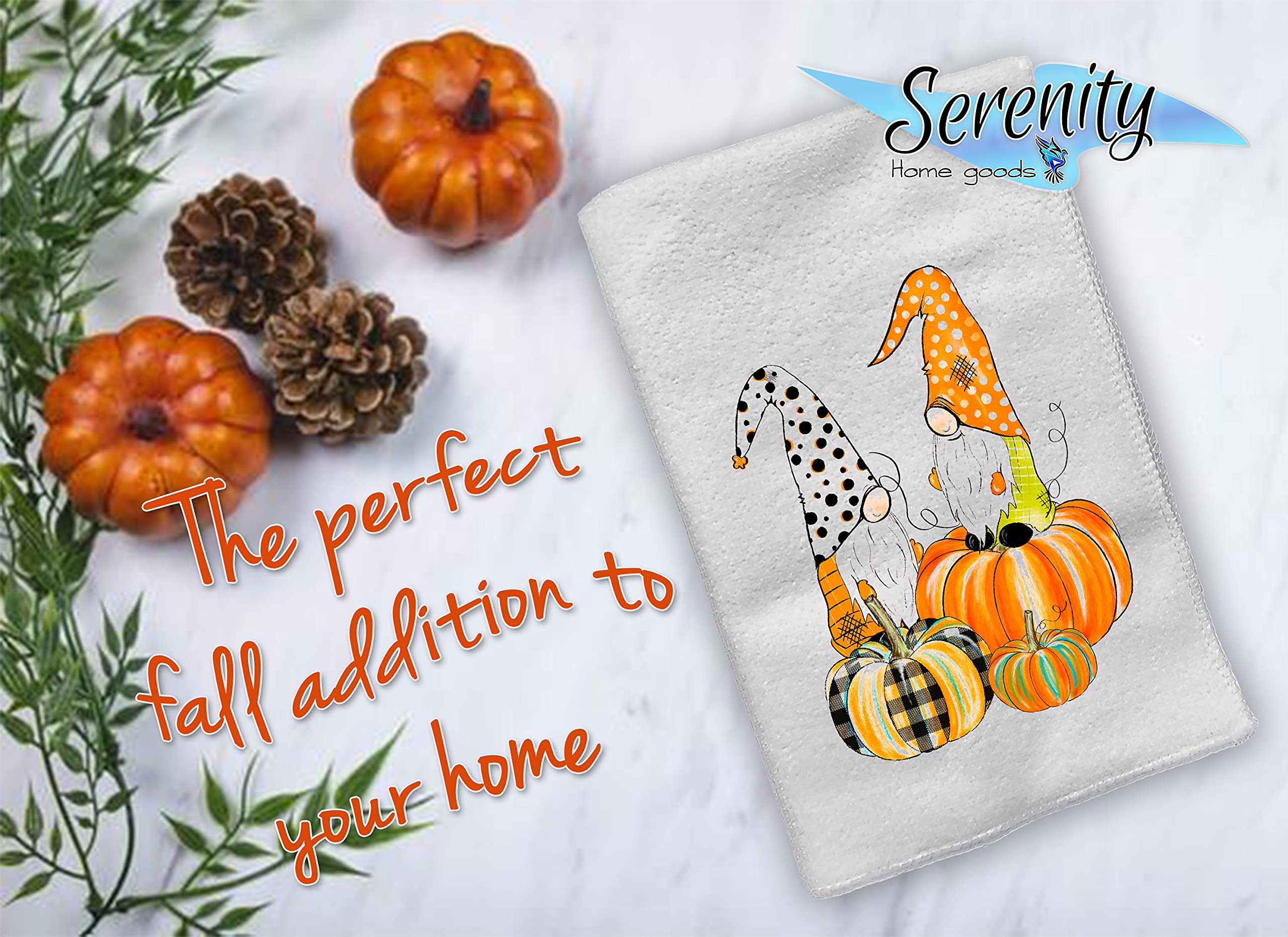 Fall Decor | Fall Decorations Kitchen Towels | Fall Hand Towels For Bathroom | Pumpkin Decor | Autumn Table Decorations | Harvest Thanksgiving Halloween Gnomes