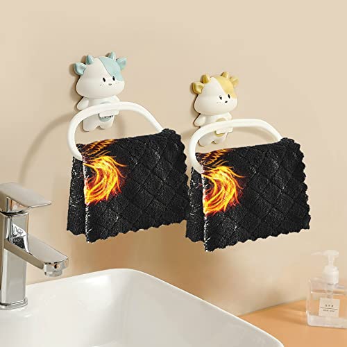 Fire Burning Phoenix Bird with Wings on Black Pack of 6 Pcs Kitchen Dish Towels, Absorbent Soft Dishcloths for Bar cafe Car Table Chair Window Washable Towels 11 x 11 inches