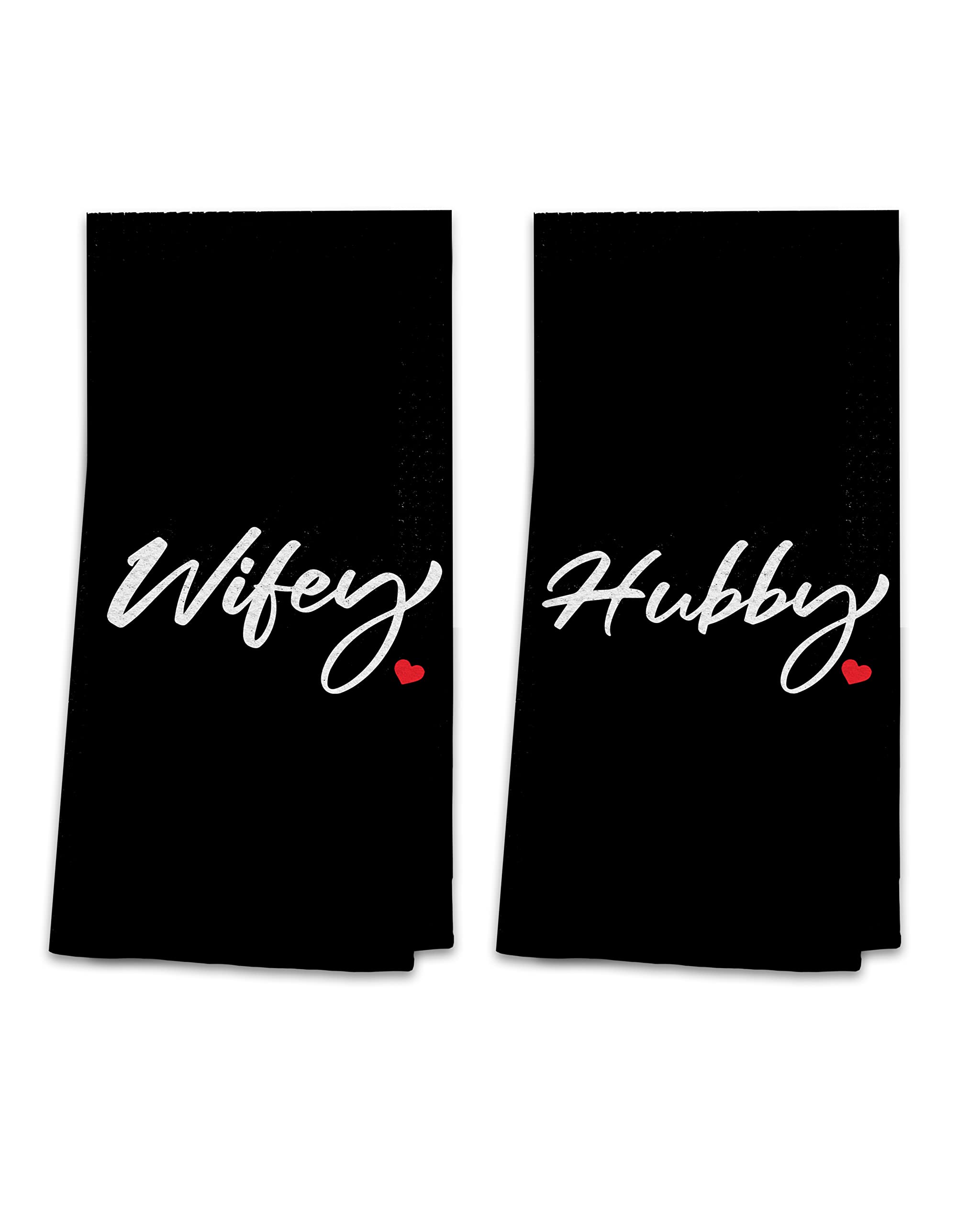 OHSUL Wifey and Hubby Highly Absorbent Bath Towels Set of 2,Hubby Wifey Beach Towels for Couples,Wedding Anniversary Valentine’s Gift for Couples,Wife Husband Gifts