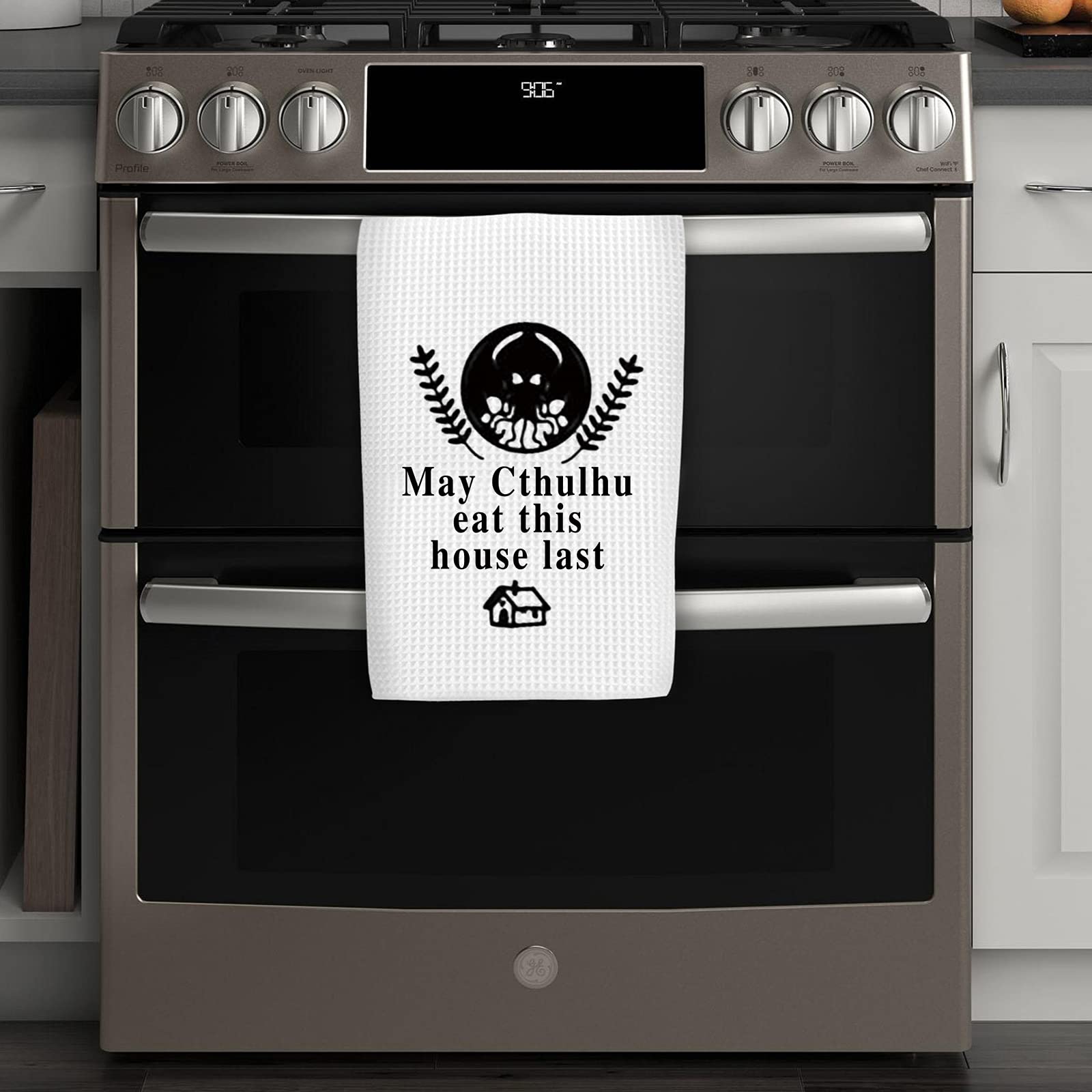 WCGXKO Great Old Ones Home Decor Kitchen Flour Sack Towel May Cthulhu Eat This House Last (May Cthulhu)