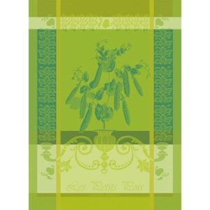 garnier-thiebaut, petits pois chlorophylle french jacquard kitchen / tea towel, 100% cotton, green, 22inch x 30inch (43395)