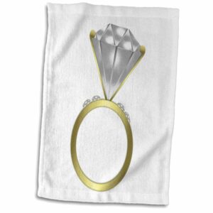 3d rose engagement ring towel, 15" x 22"