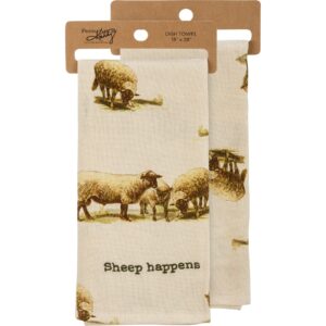 primitives by kathy sheep happens decorative kitchen towel, small