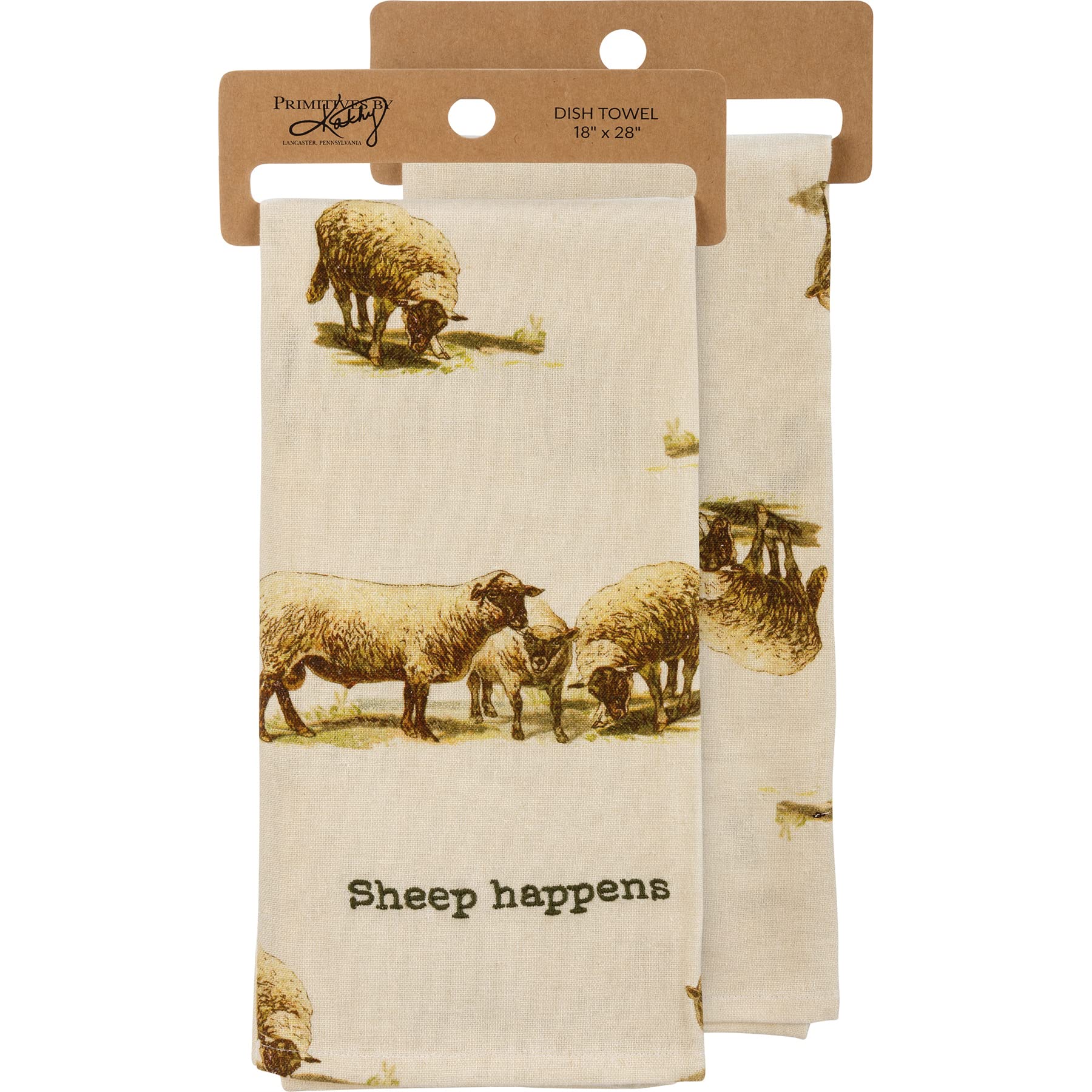 Primitives by Kathy Sheep Happens Decorative Kitchen Towel, Small