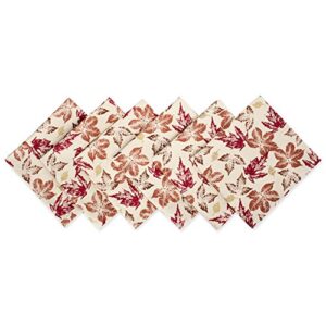 dii rustic autumn leaves kitchen collection thanksgiving & fall table décor, napkin set, 20x20, 6 piece