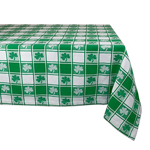 DII St. Patrick's Day Collection Tabletop, Tablecloth, 60x84, Shamrock Check