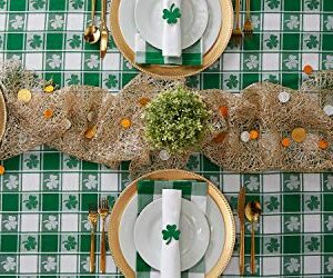 DII St. Patrick's Day Collection Tabletop, Tablecloth, 60x84, Shamrock Check