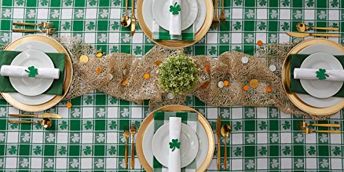 DII St. Patrick's Day Collection Tabletop, Tablecloth, 60x84, Shamrock Check