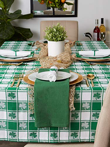 DII St. Patrick's Day Collection Tabletop, Tablecloth, 60x84, Shamrock Check