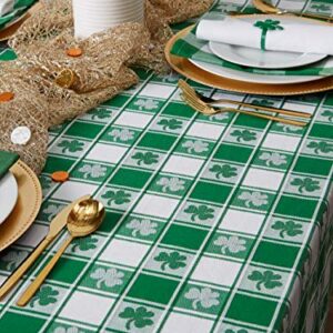 DII St. Patrick's Day Collection Tabletop, Tablecloth, 60x84, Shamrock Check