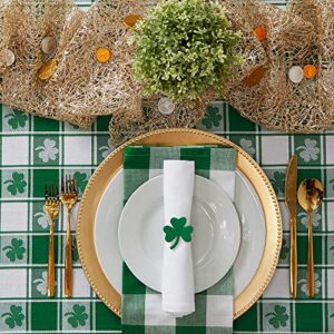 DII St. Patrick's Day Collection Tabletop, Tablecloth, 60x84, Shamrock Check