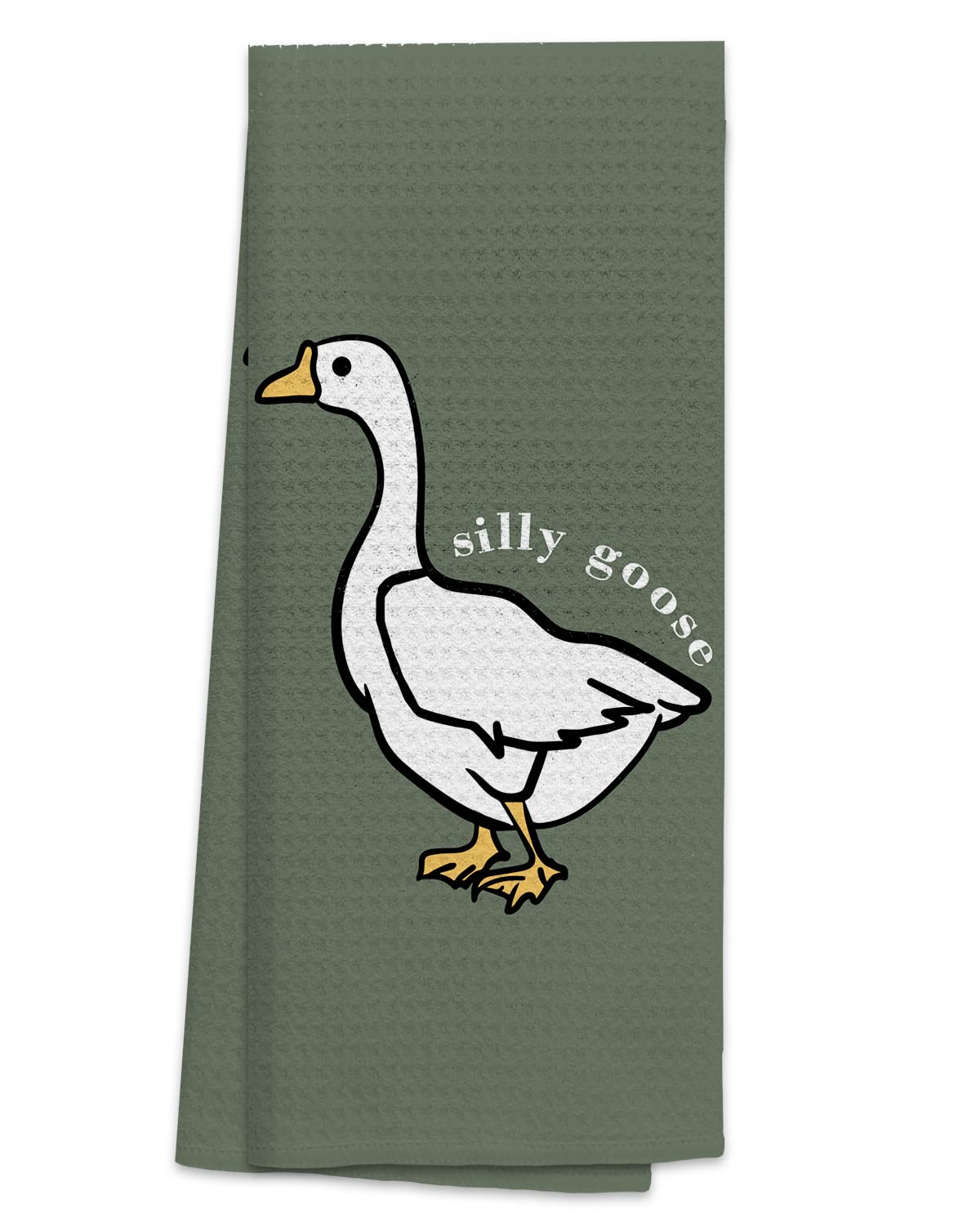 TUNW Silly Goose Funny Cartoon Goose Soft and Absorbent Kitchen Towels Dishcloth,Christian Hand Towels Dish Towels 16″×24″, Christian Gifts, Funny Goose Gifts, Goose Lover Gifts