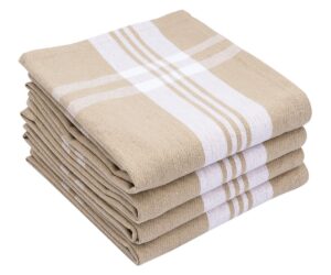cotton linen kitchen towels - 6 pack - 18" x 28" - cotton dish reusable cleaning cloths, teal/white, absorbent dish towels, machine washable hand towels, striped bar towels, farmhouse dish towels