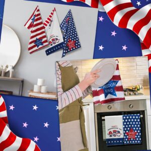 Tudomro 4th of July Kitchen Towels Dish Towels Set of 3 Patriotic Kitchen Towels American Flag Stars Stripe Dishtowel for Independence Day Memorial Day Kitchen Home Decor, 3 Styles, 24 x 16 Inch