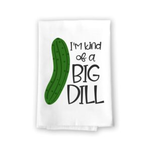 honey dew gifts, funny kitchen towels, i'm kind of a big dill, flour sack cotton multi-purpose pickle themed hand and dish towel