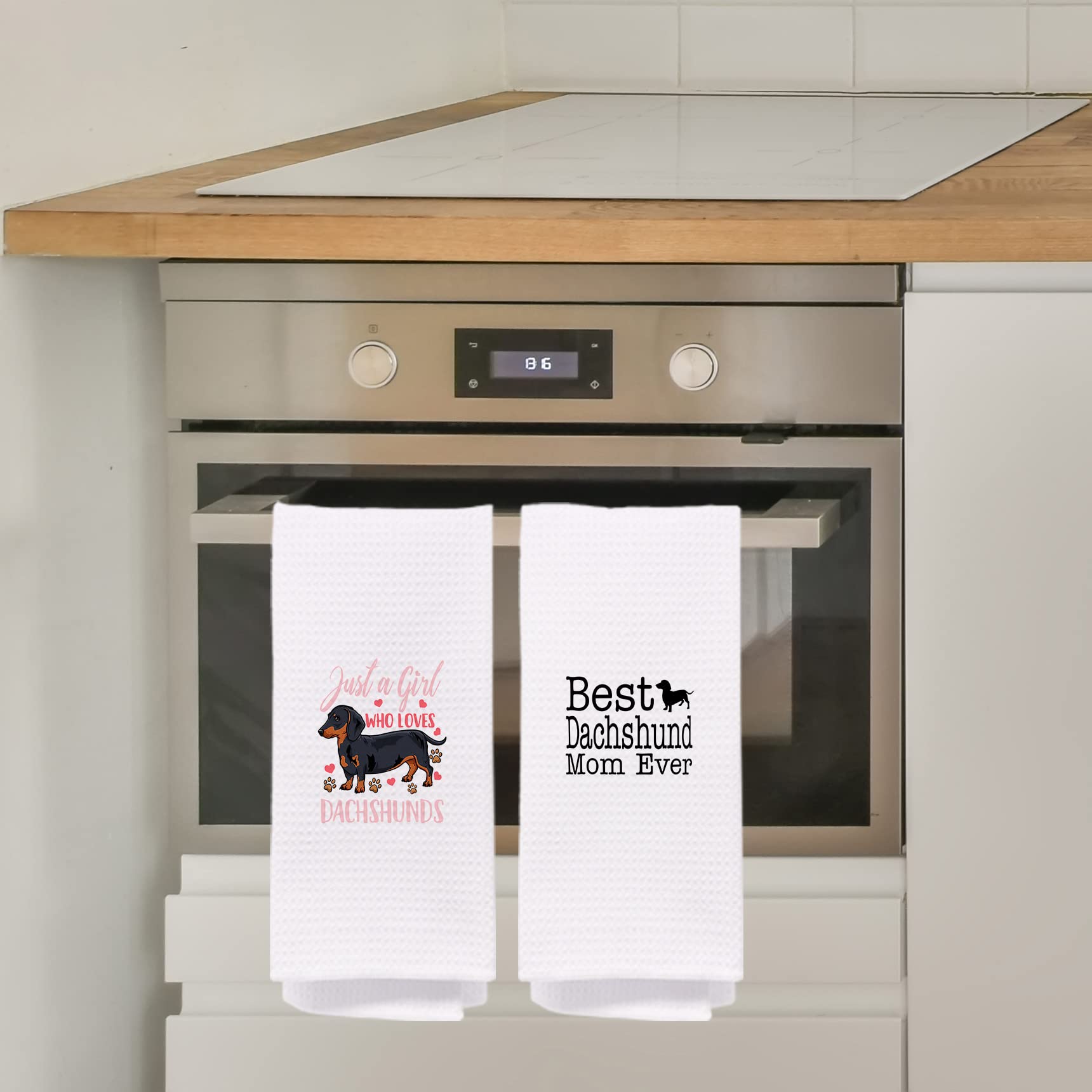 NEGIGA Dachshund Decor，Dachshund Gifts，Dachshund Gifts for Women，Dachshund，Kitchen Towels，Kitchen Towels and Dishcloths Sets，Towels Sets of 4