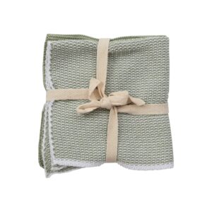 creative co-op square cotton knit dish cloths, 12" l x 12" w x 0" h, grey