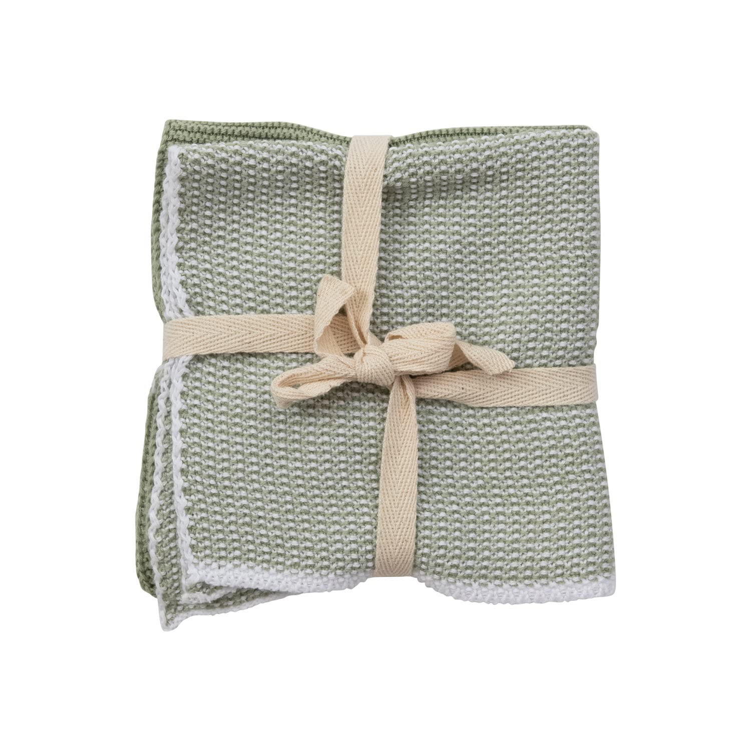 Creative Co-Op Square Cotton Knit Dish Cloths, 12" L x 12" W x 0" H, Grey