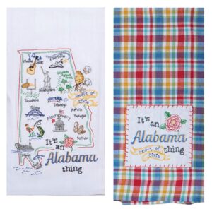 dhe 2 piece kay dee home state of alabama embroidered kitchen towel bundle, multicolored
