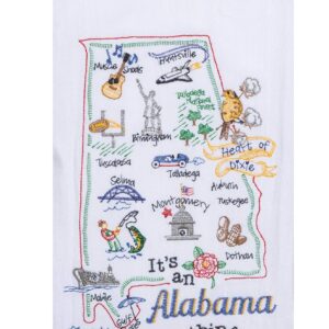 DHE 2 Piece Kay Dee Home State of Alabama Embroidered Kitchen Towel Bundle, Multicolored