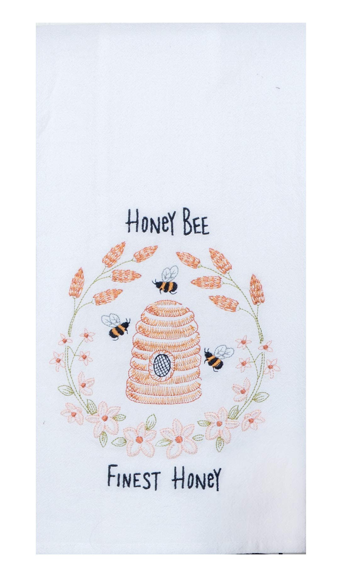 Kay Dee 2 Piece Honey Queen Bee Pink Floral Dish Towel Bundle