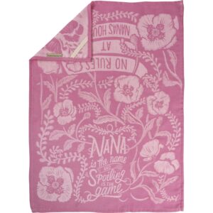 PBK Nana is The Name Spoiling is The Game Kitchen Towel No Rules at Nana's House Dishtowel for Nana Decor, Drying Hands Dishes Kitchenware, Pink