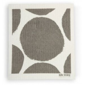 Trendy Tripper Swedish Dishcloths/Sponge Cloths - Packs of 3 Different Designs in Grey (3 Grey: Flowers + Bubble)