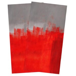 maconaa gray and red kitchen towels set of 2, absorbent dish towel for kitchen microfiber hand dish cloths for drying and cleaning reusable cleaning cloths 18x28in abstract art painting