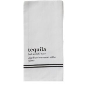 tableau dishtowel tequila theme black and white dish cloth, 1 pc - 26" x 18" 100% cotton reusable cleaning cloths, washable hand towels, kitchen wash cloth for dishes, funny liquor themed bar décor