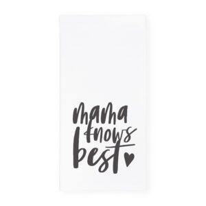 the cotton & canvas co. mama knows best soft and absorbent kitchen tea towel, flour sack towel and dish cloth, for her