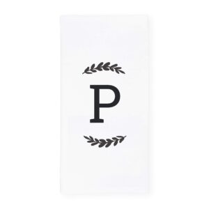 the cotton & canvas co. personalized single monogram initial p soft absorbent kitchen tea towel, flour sack towel, dish cloth
