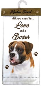 e&s pets boxer, uncropped kitchen towels, off-white