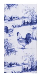 kay dee designs blue rooster toile dual purpose towel