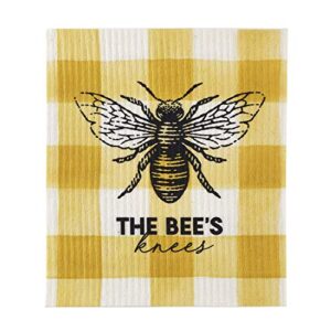 santa barbara design studio table sugar compostable organic cotton dishcloth, 7.75 x 7-inch, bee's knees