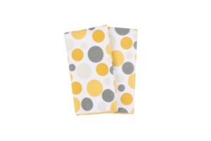 ritz royale collection 100% polyester microfiber, multi-purpose, polka dot print kitchen towel set, 25" x 16", 2-pack, daffodil yellow